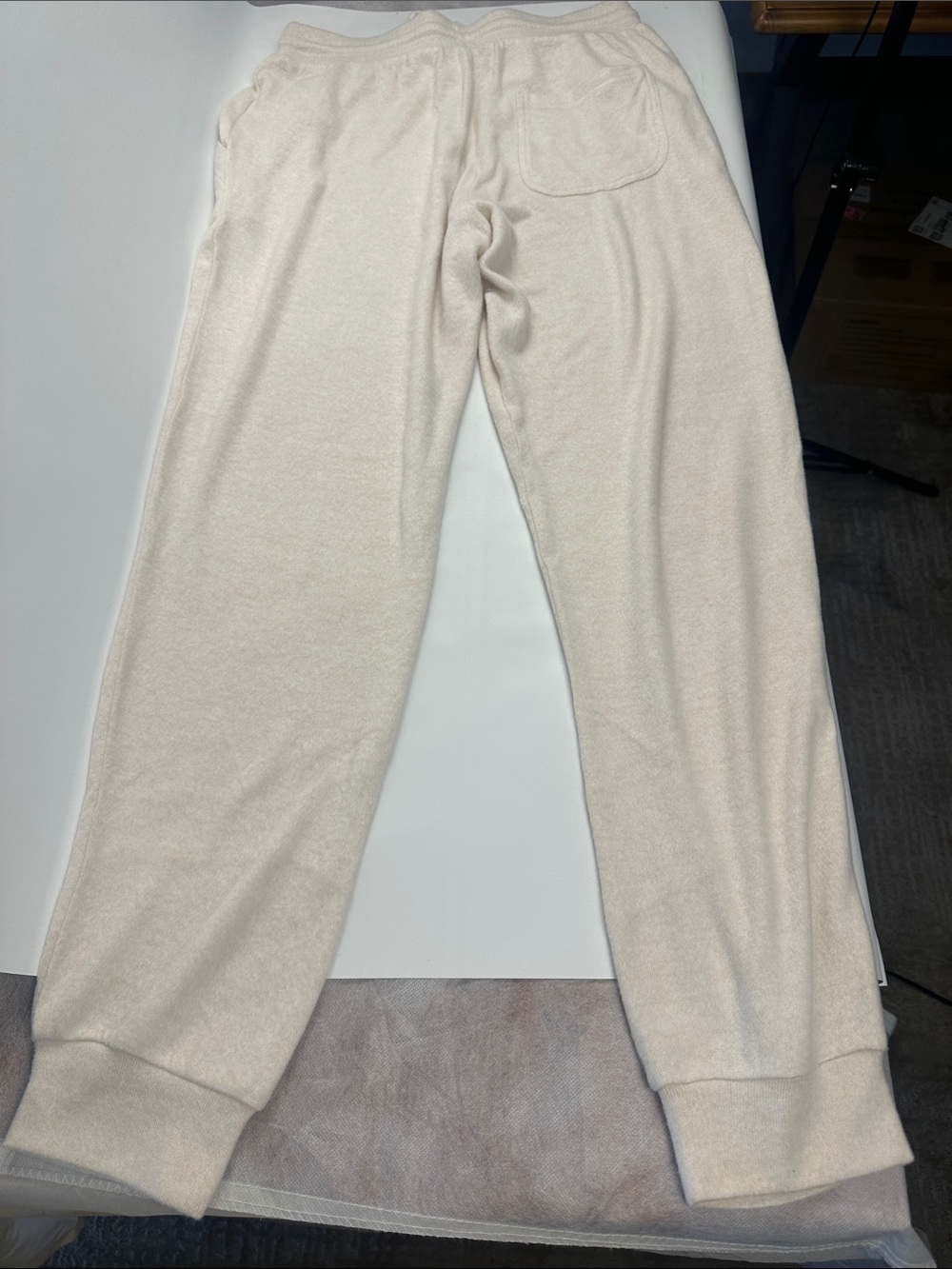Quince Cream Drawstring Jogger Pants - Picture 3 of 4